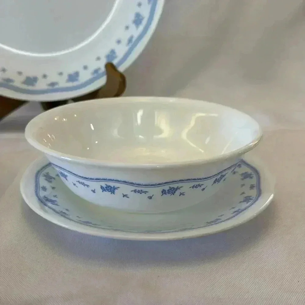 Corelle Morning Blue Dinnerware Set of 5 for 1 Person - Picture 4 of 9